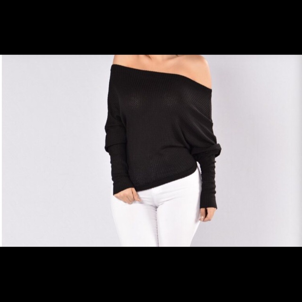 Fashion Nova, off the shoulder sheer sweater
